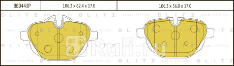 Колодки тормозные дисковые задние bmw 5(f10,f11)  x3(f25)  x4(f26)  z4(e89) 09- BLITZ BB0443P  для Разные, BLITZ, BB0443P