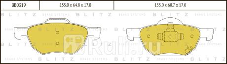 Колодки тормозные дисковые передние honda accord 03- BLITZ BB0319  для Разные, BLITZ, BB0319