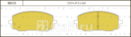 Колодки тормозные дисковые передние kia picanto 04- hyundai i10 08- BLITZ BB0330  для Разные, BLITZ, BB0330