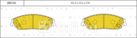 Колодки тормозные дисковые передние geely emgrand x7 11- toyota camry 11- BLITZ BB0540  для Разные, BLITZ, BB0540